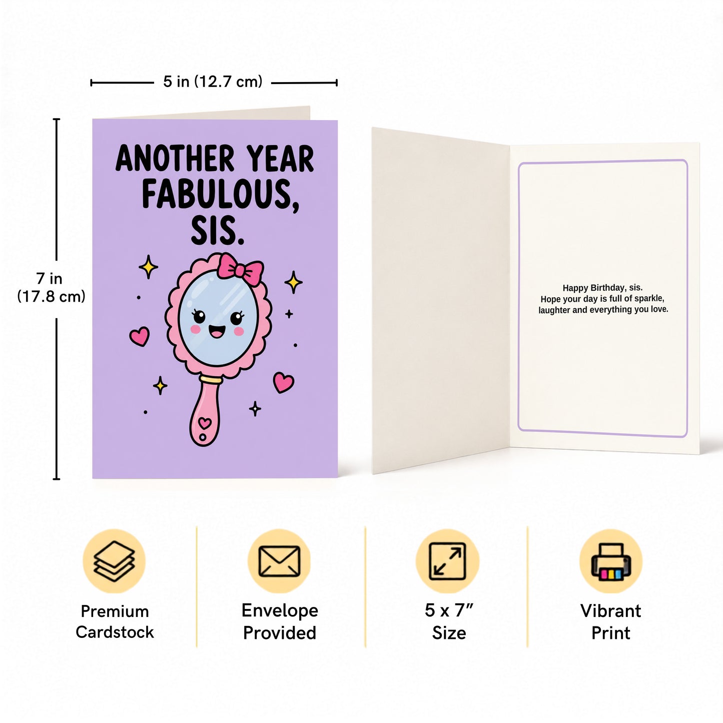 Another Year Fabulous Sister Birthday Card