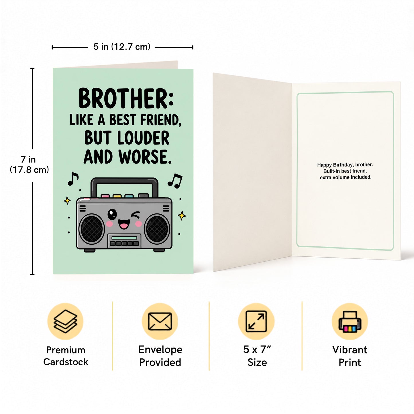 Brother Like a Best Friend But Louder Birthday Card