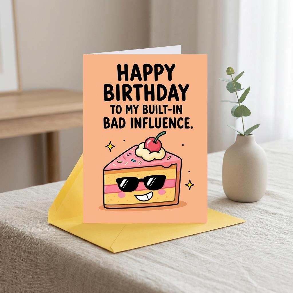 To My Built In Bad Influence Birthday Card