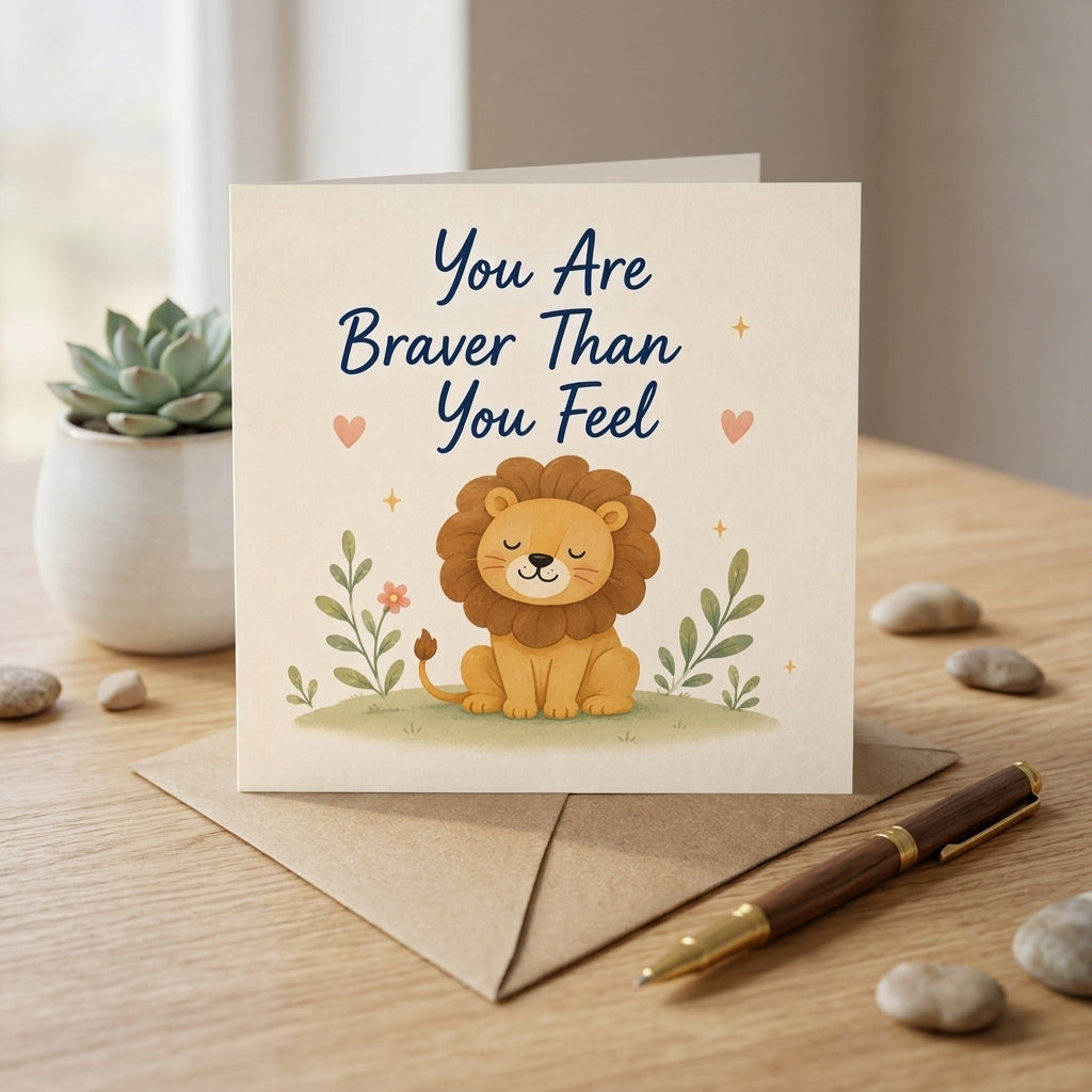 You Are Braver You Feel Encouragement Motivational Support Card