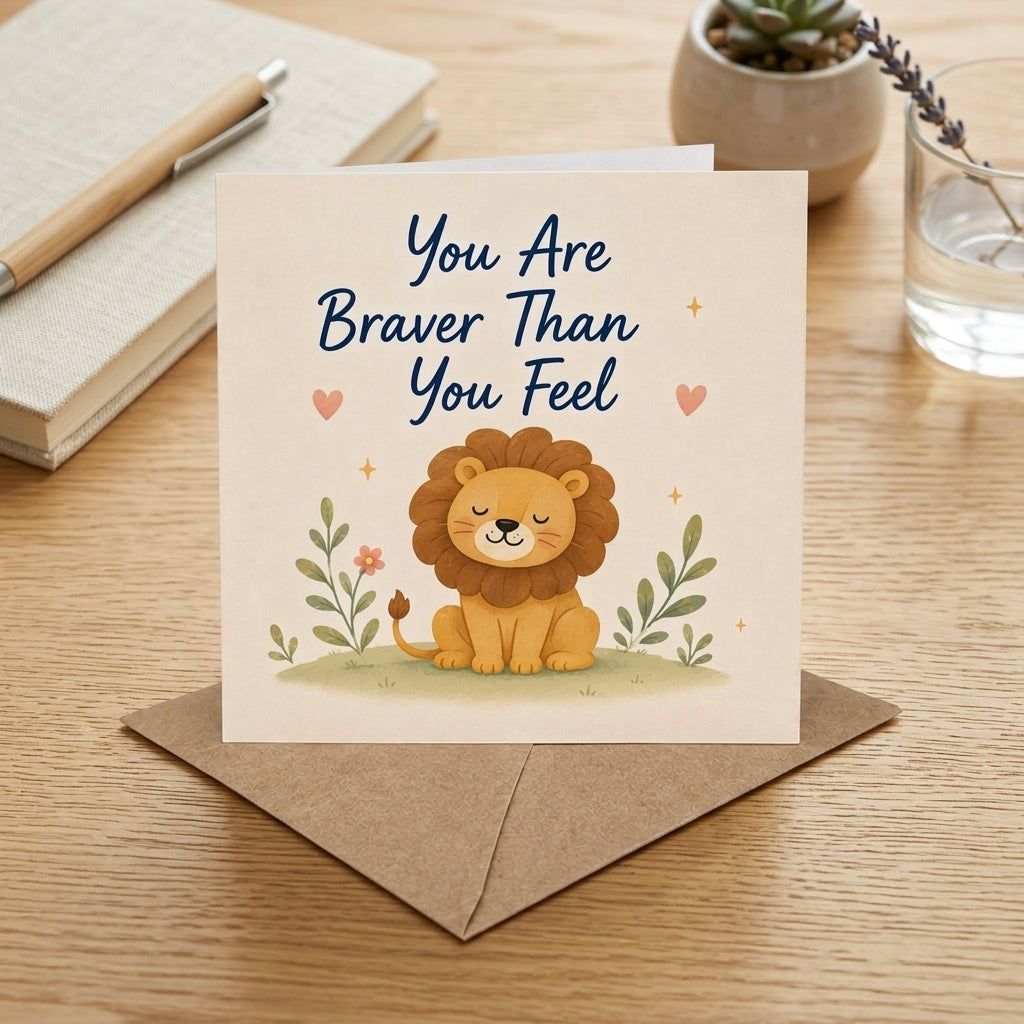 You Are Braver You Feel Encouragement Motivational Support Card