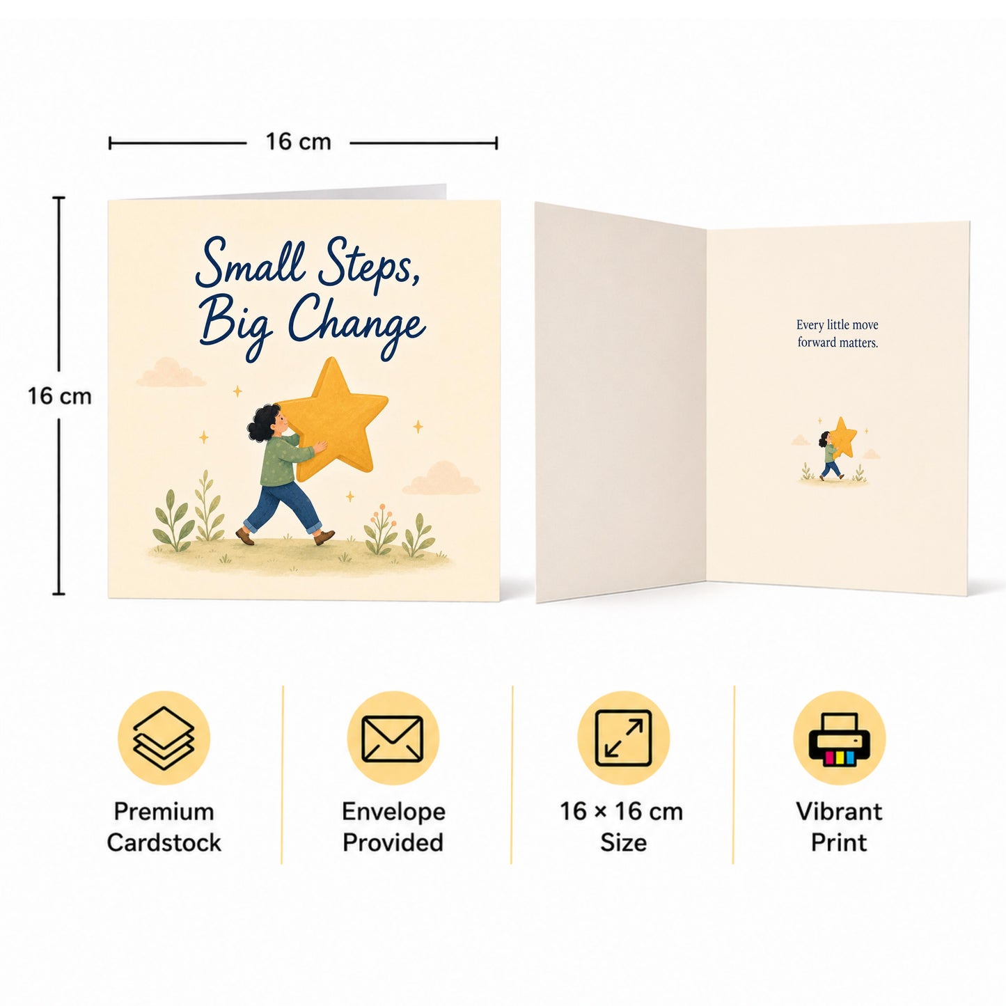 Small Steps Big Change Encouragement Card New Beginnings, Personal Growth, Motivation, Progress