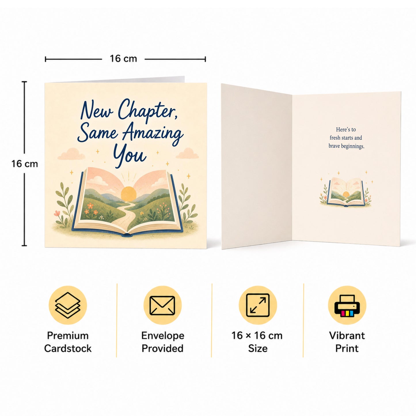 New Chapter Same Amazing You Encouragement Card New Beginnings Graduation