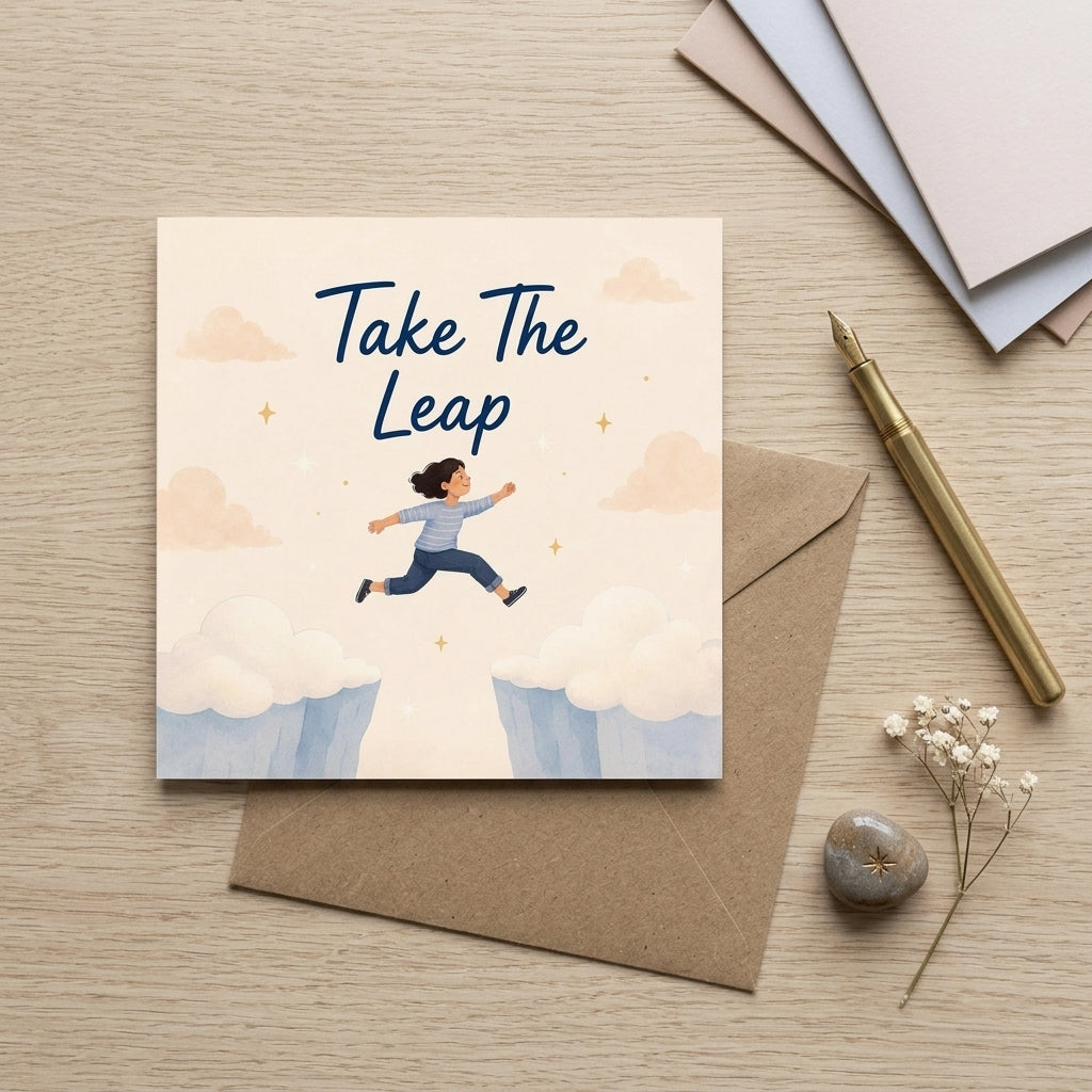 Take the Leap Encouragement Card New Job, Career Change, Fresh Start