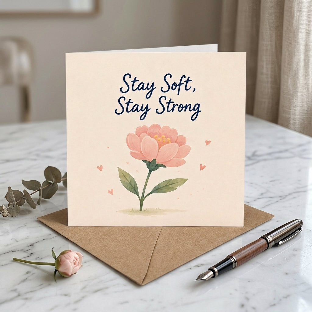 Stay Soft Stay Strong Encouragement Card Empathy