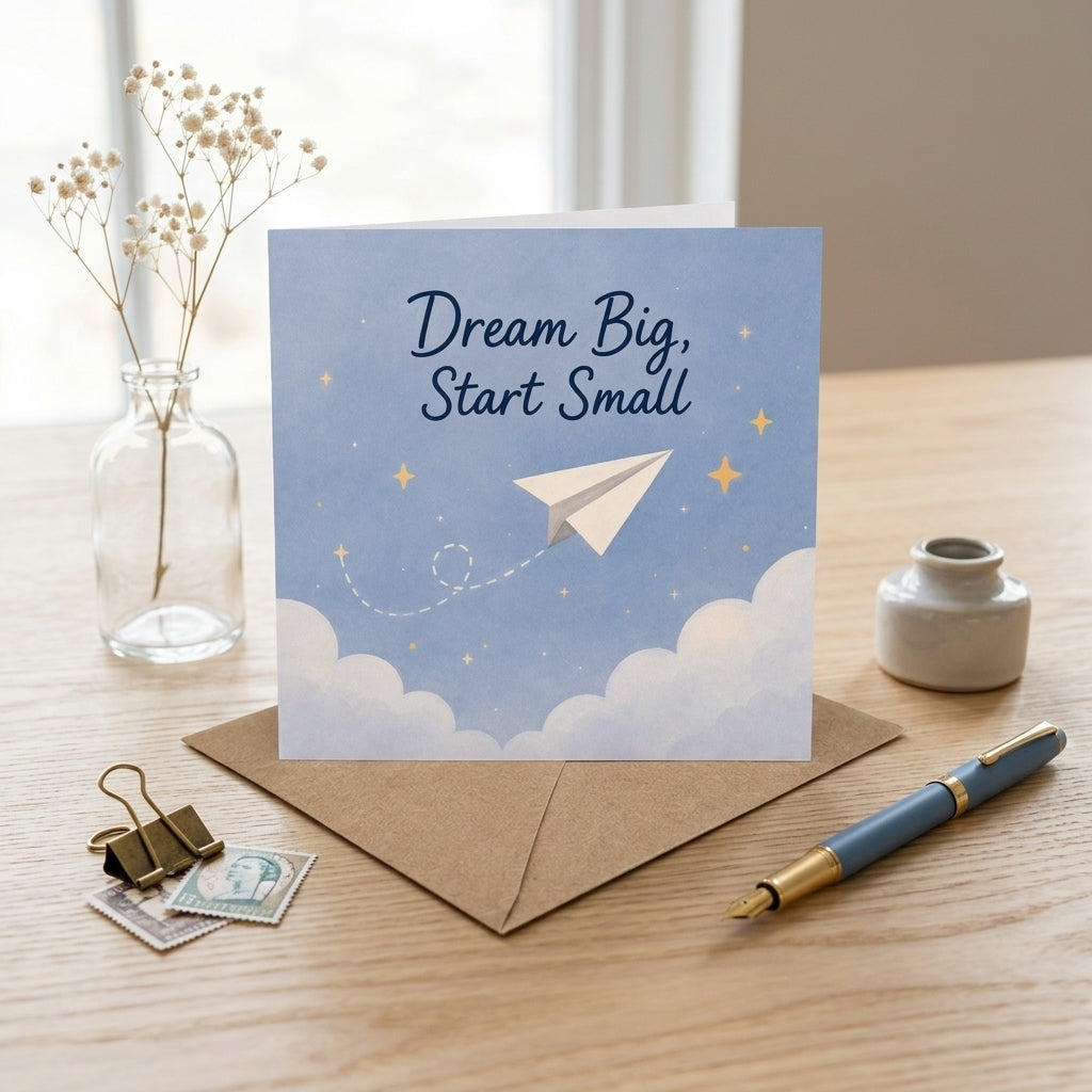 Dream Big Start Small Encouragement Card New Beginnings, Goal Setting
