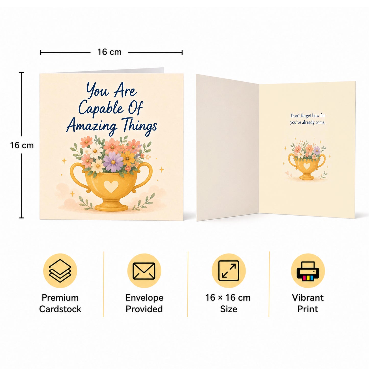 You are Capable of Amazing Things Encouragement Card Achievement, Confidence, New Job