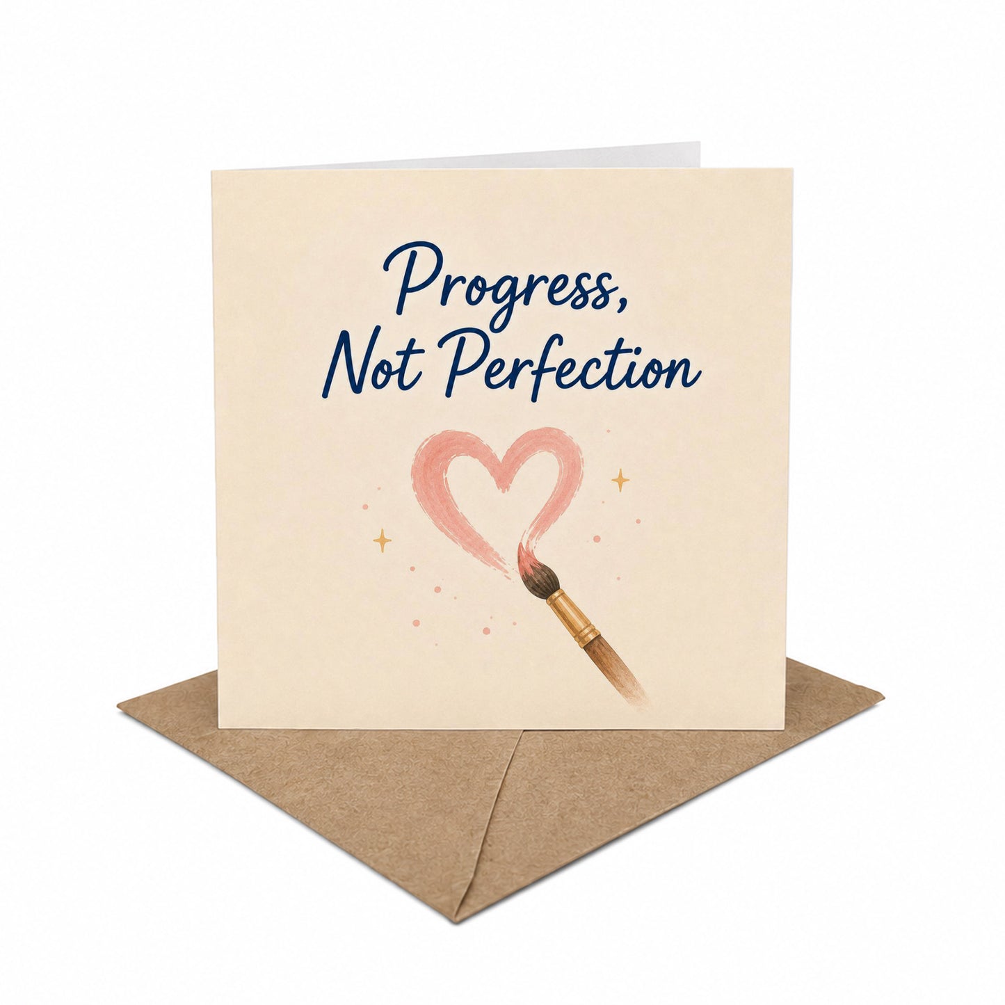 Progress Not Perfection Encouragement Card Self Compassion