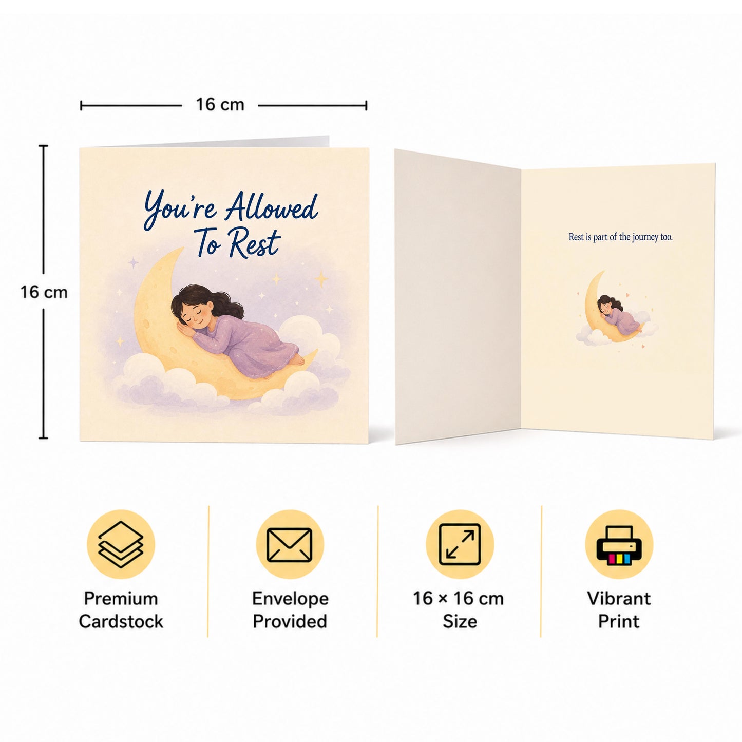 You're Allowed to Rest Encouragement Card Self Care