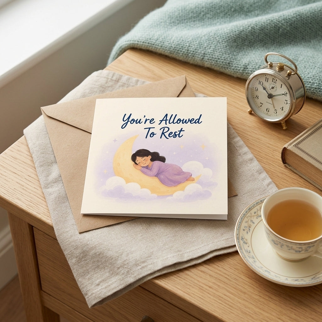 You're Allowed to Rest Encouragement Card Self Care