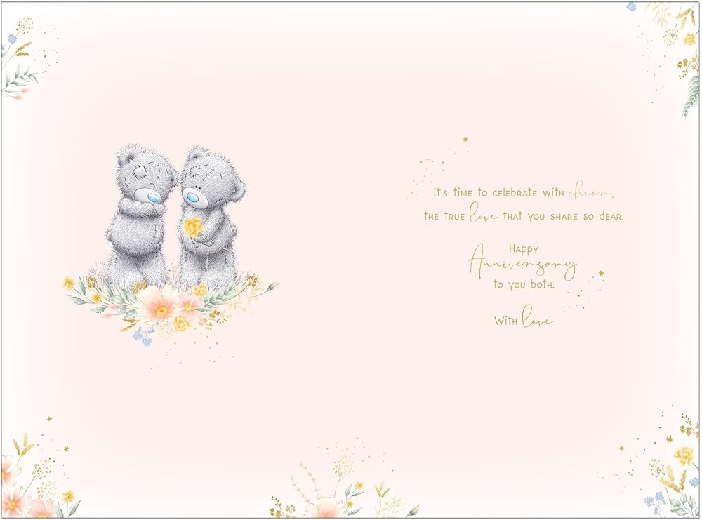 Bears Sharing a Glass of Fizz Son And Daughter In Law Anniversary Card