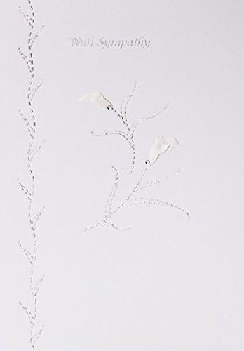 White Handmade Flower Design Sympathy Card