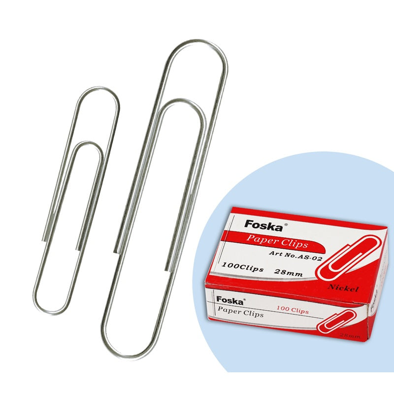 Pack of 100 Round End Paper Clips 28mm
