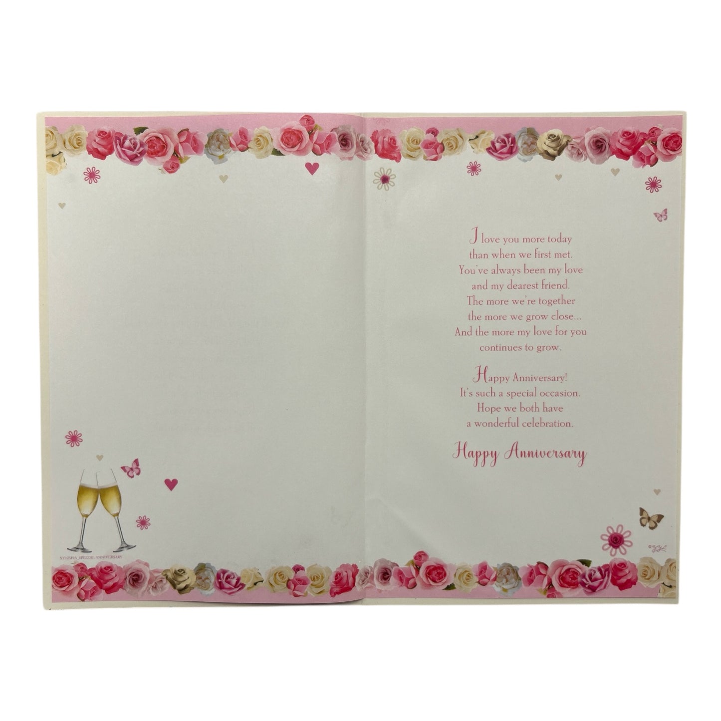 On Our Ruby Anniversary Neutral Traditional Floral Heart Card