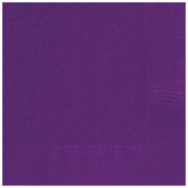 Pack of 20 Deep Purple Solid Beverage Napkins