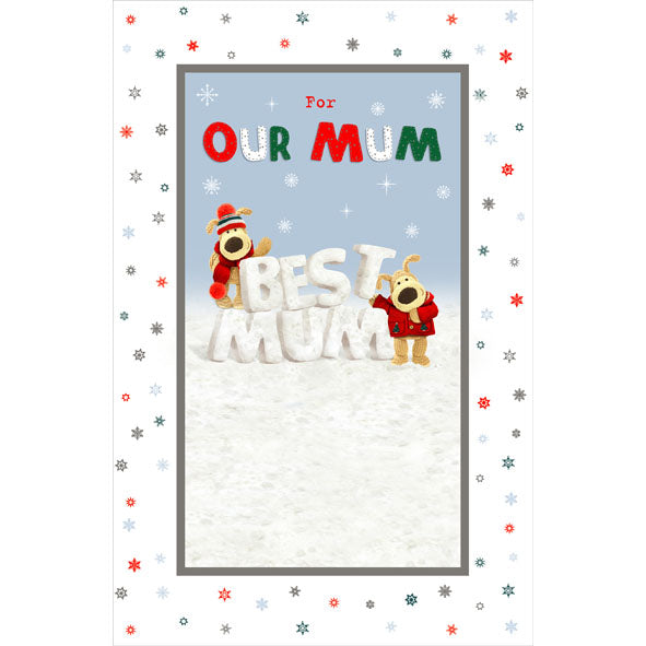 Best Mum Christmas Card Boofle In The Snow