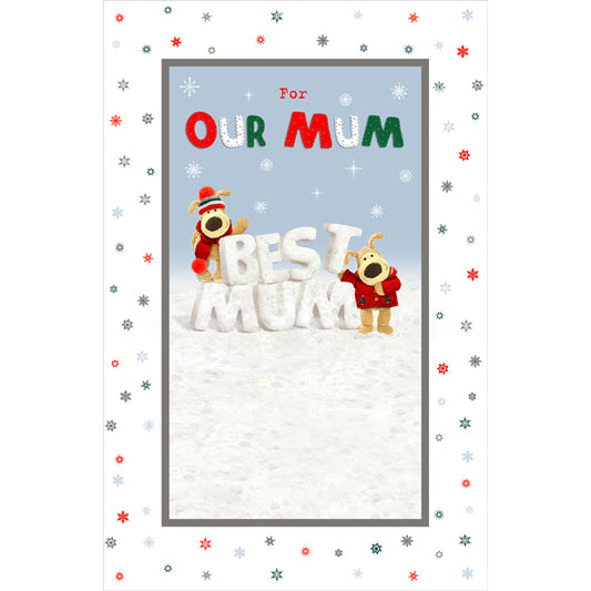 Best Mum Christmas Card Boofle In The Snow 