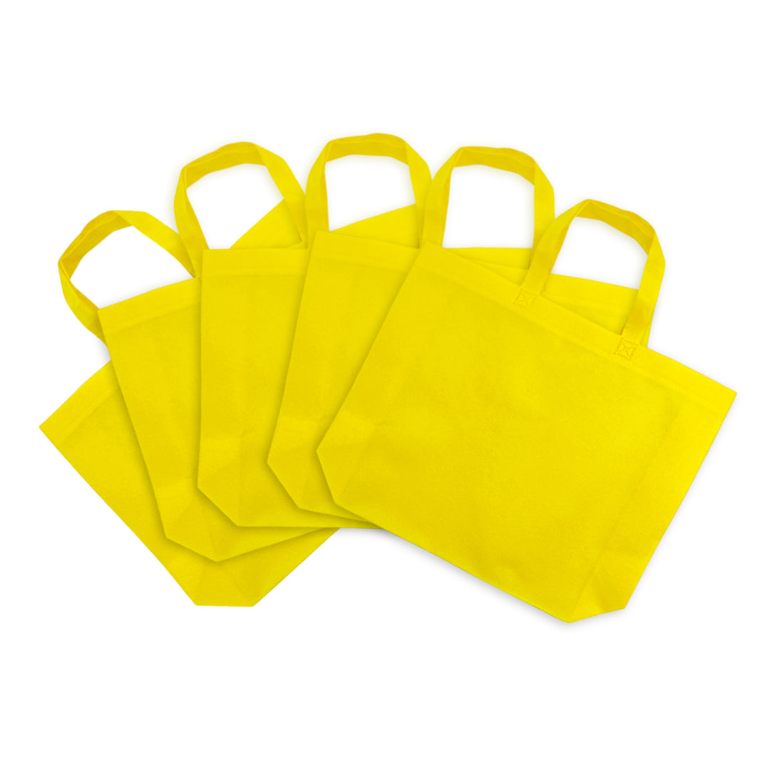 Pack of 25 Yellow Coloured 35x25x10cm Non-Woven Bags with Handle