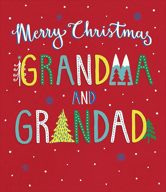 Grandma & Grandad Typography Christmas Card