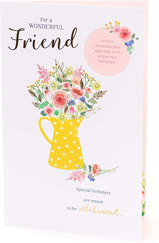 Friend Card with Nice Words Personalised Age 50th, 60th, 70th, 80th, 90th {DC}