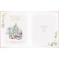 Bears Stood By Xmas Tree Mum And Dad Christmas Card