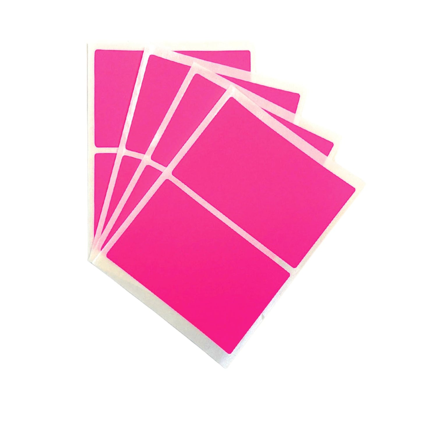 Pack of 80 Pink Fluorescent 50x80mm Rectangular Labels