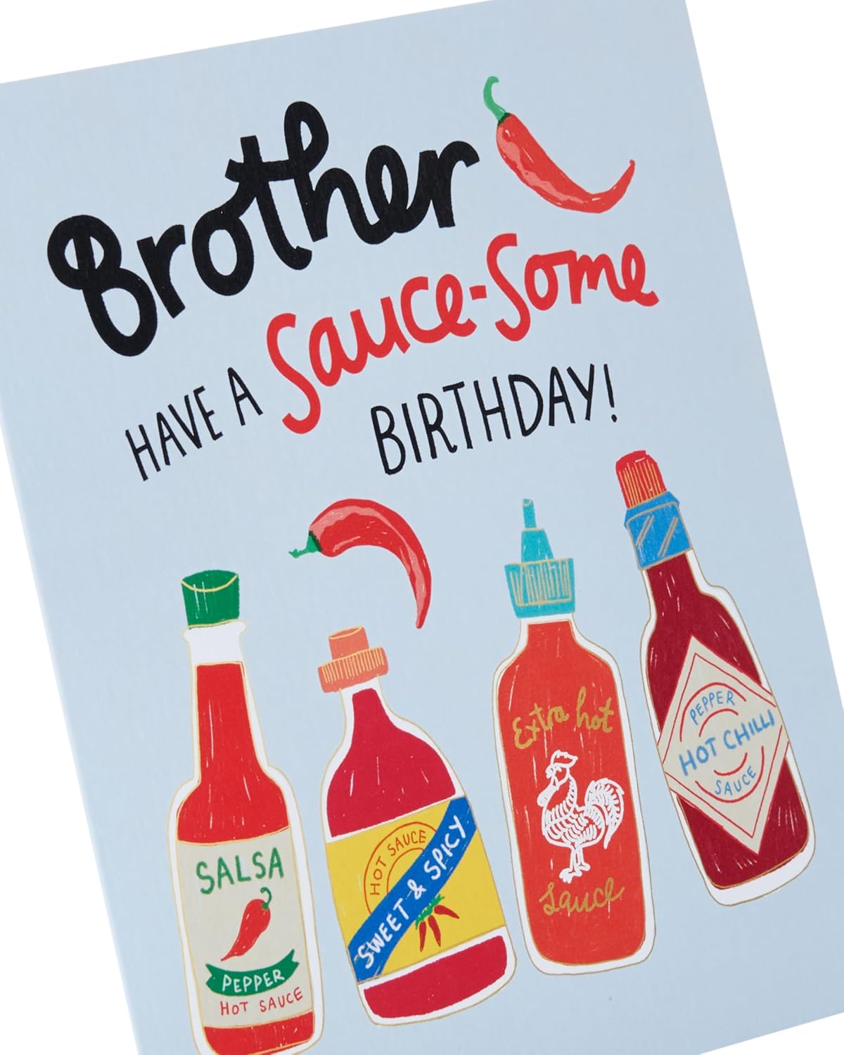 Chilli Sauce Design Brother Birthday Card