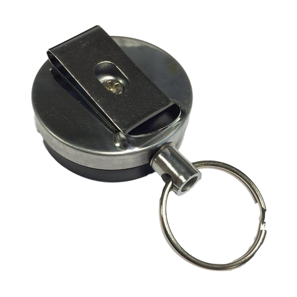 Round Retractable Key Reel with Key Ring