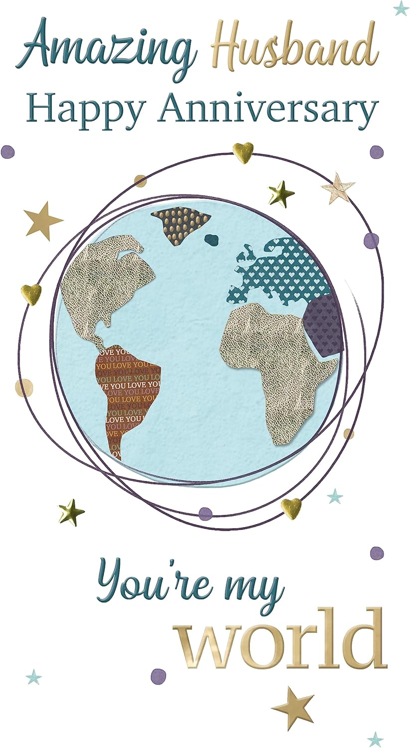Embellished Amazing Husband My World Anniversary Card