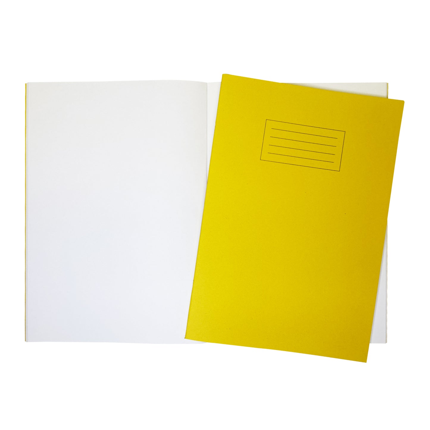 Pack of 50 Janrax A4 Yellow 80 Page Blank Paper Exercise Books WF Paper with 225gsm Manilla Cover