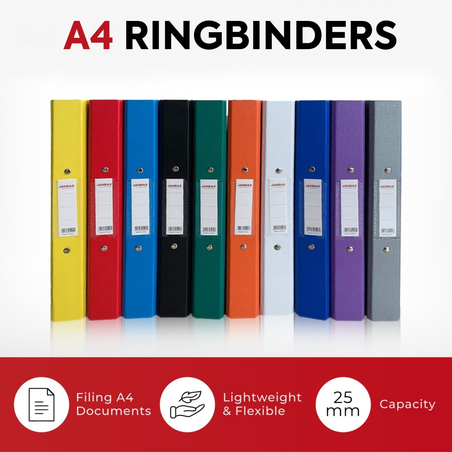 A4 White Paper Over Board Ring Binder by Janrax