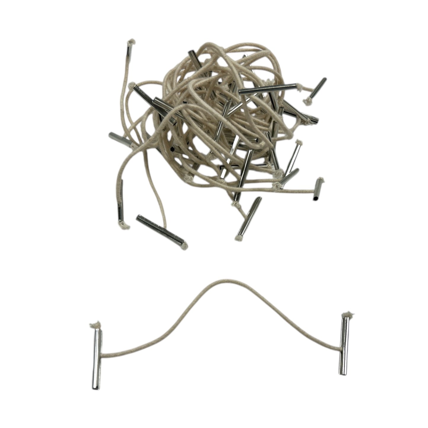 Pack of 1000 Elastic White 125mm Metal End Treasury Tags