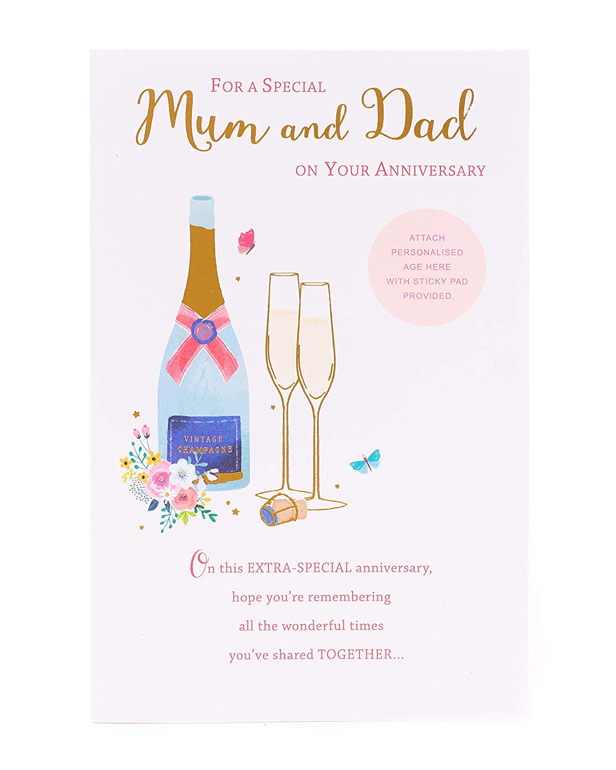Mum And Dad Anniversary personalize 25, 30, 40, 50 and 60 Card