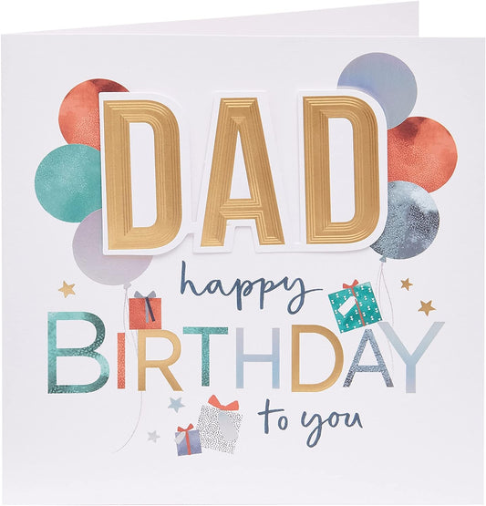 Balloons Design Dad Birthday Card