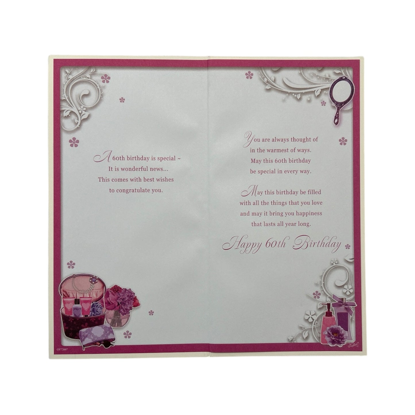 Age 60 Female Perfume and Mirror Design Opacity Birthday Card