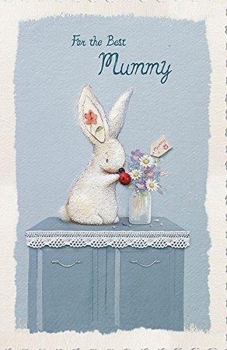 Best Mummy Mother's Day Bunny With Flower Greeting Card