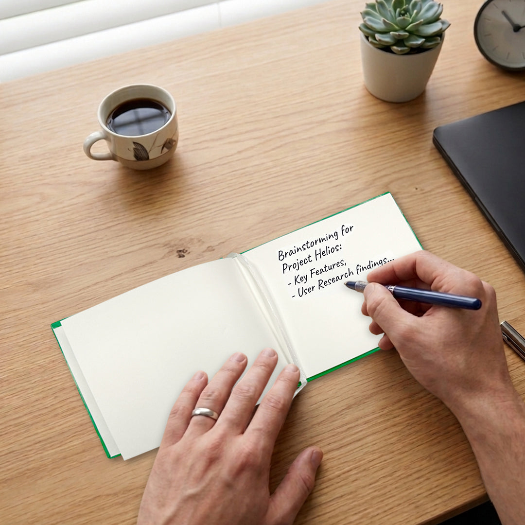 100 Pages Plain Cover Green Autograph Book – School Leavers Signature, End of Term Memory Book