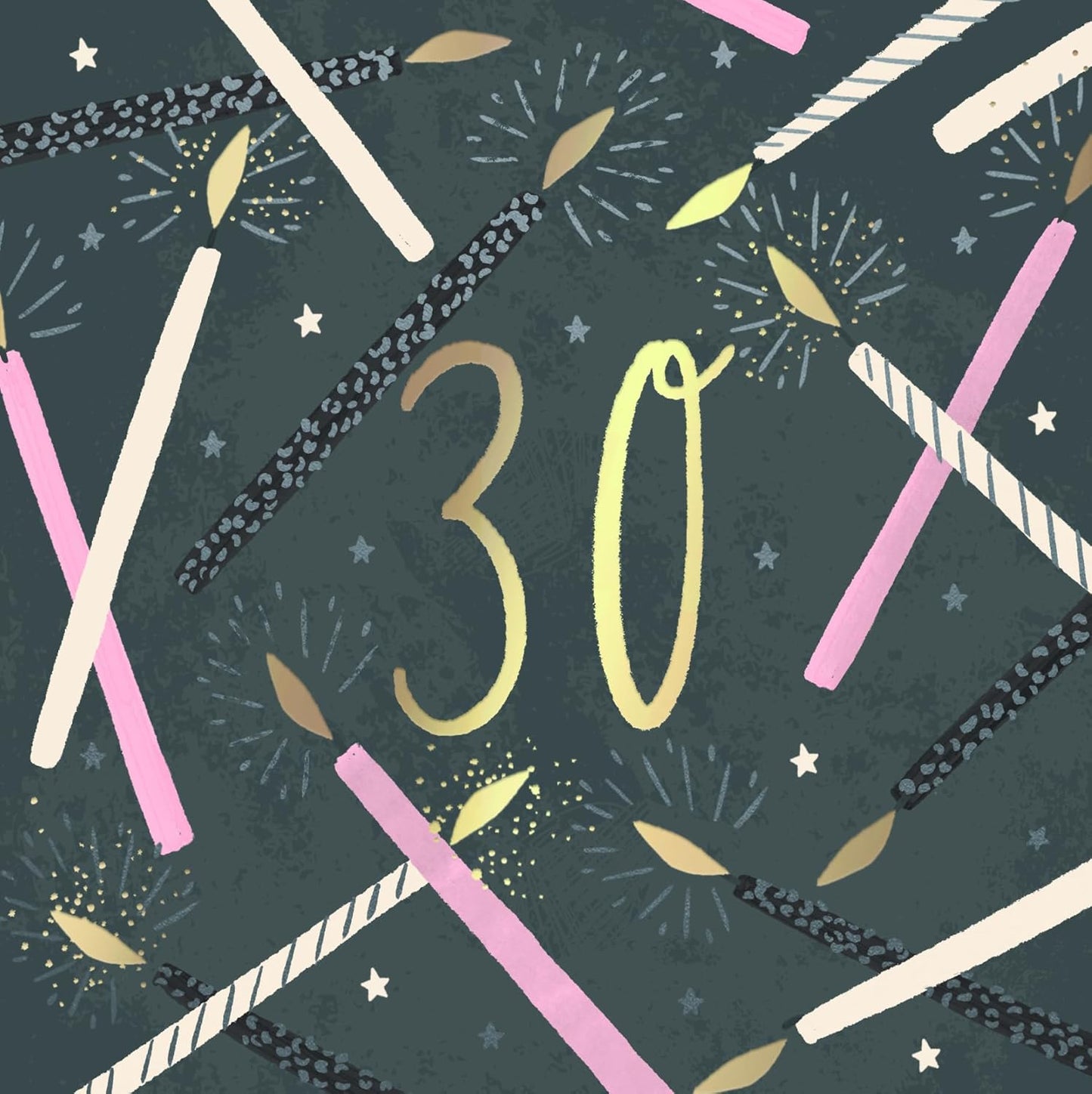 Candles Design Contemporary Luxury Foiled 30th Birthday Card