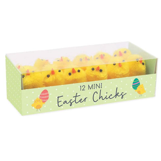Pack of 12 Mini Chenille Chick Easter Decorations