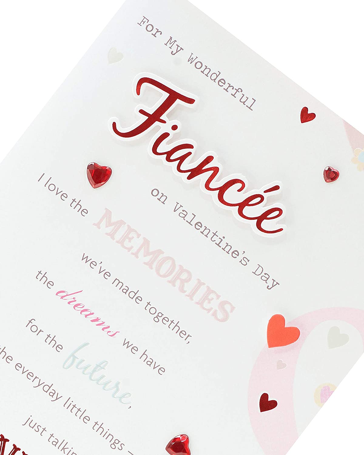 Beautiful Heart Design Romantic Valentine's Day Card For Fianceé