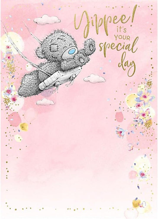 Bear On Swing Special Day Birthday Card