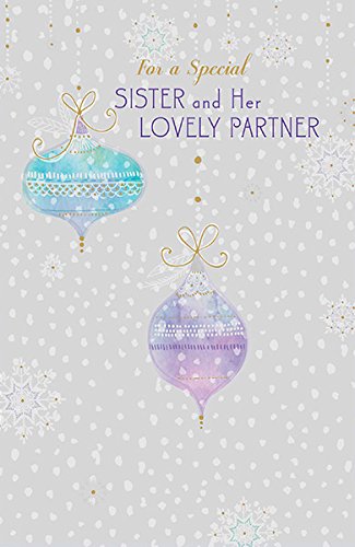 Sister & Lovely Partner Both Of You Luxury Christmas Greeting Card