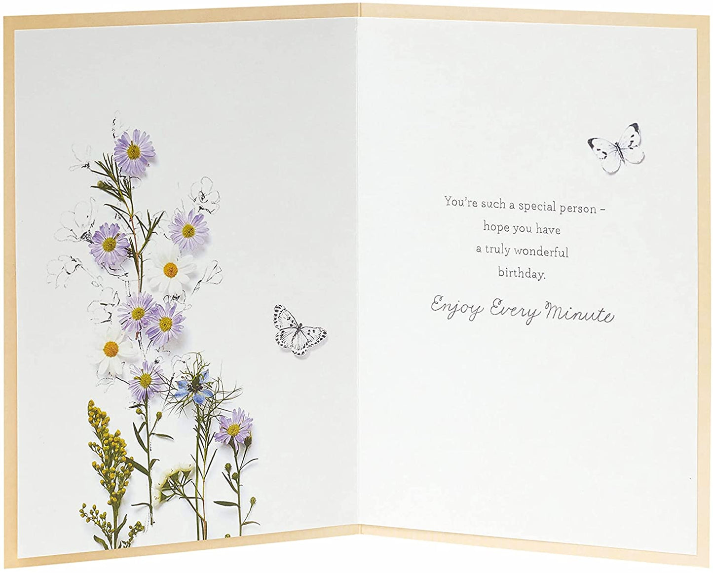 Embossed Cute Floral Design Into The Medow Range Birthday Card
