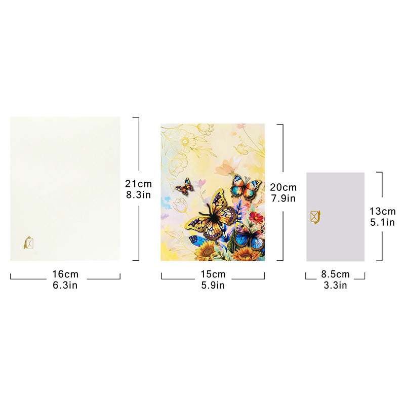 Wings of Sunshine Floral Butterfly 3D Pop Up Greeting Card - Birthday Mother Anniversary Valentine's Day