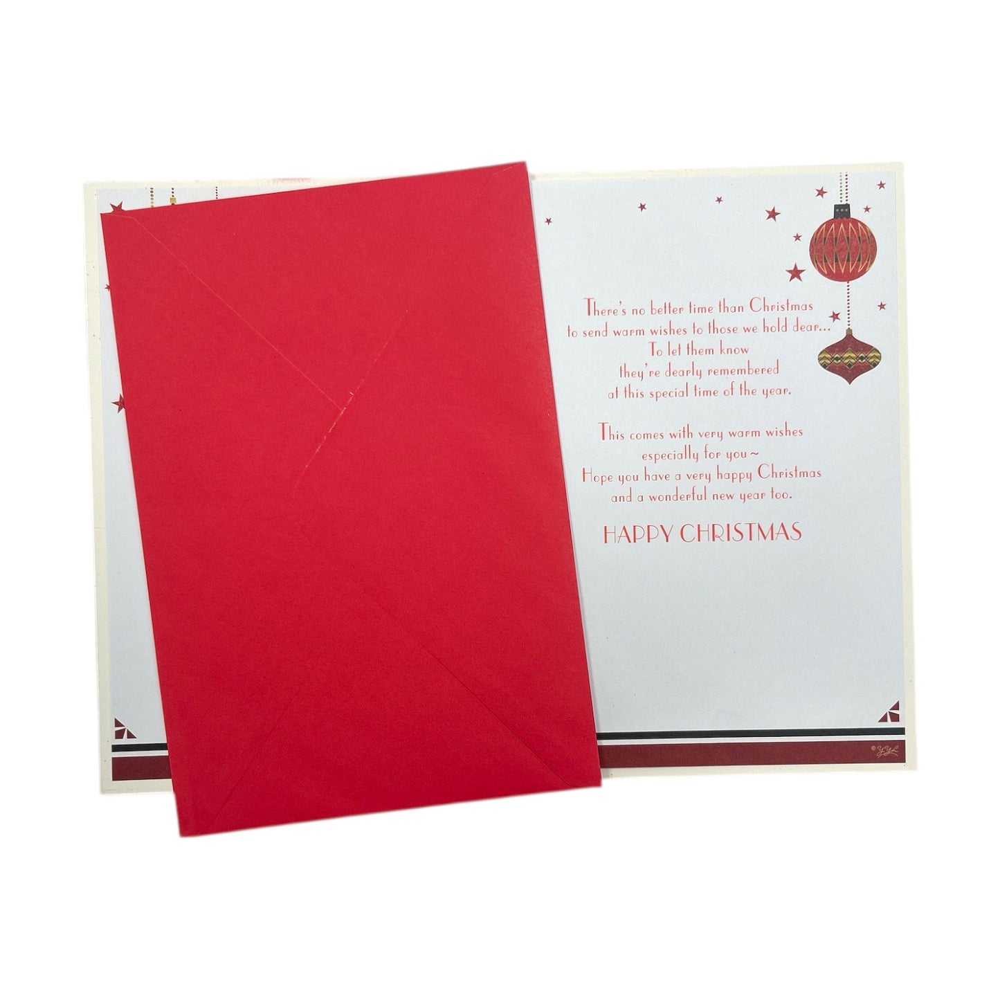 To a Special Cousin and Family Baubles Design Christmas Card