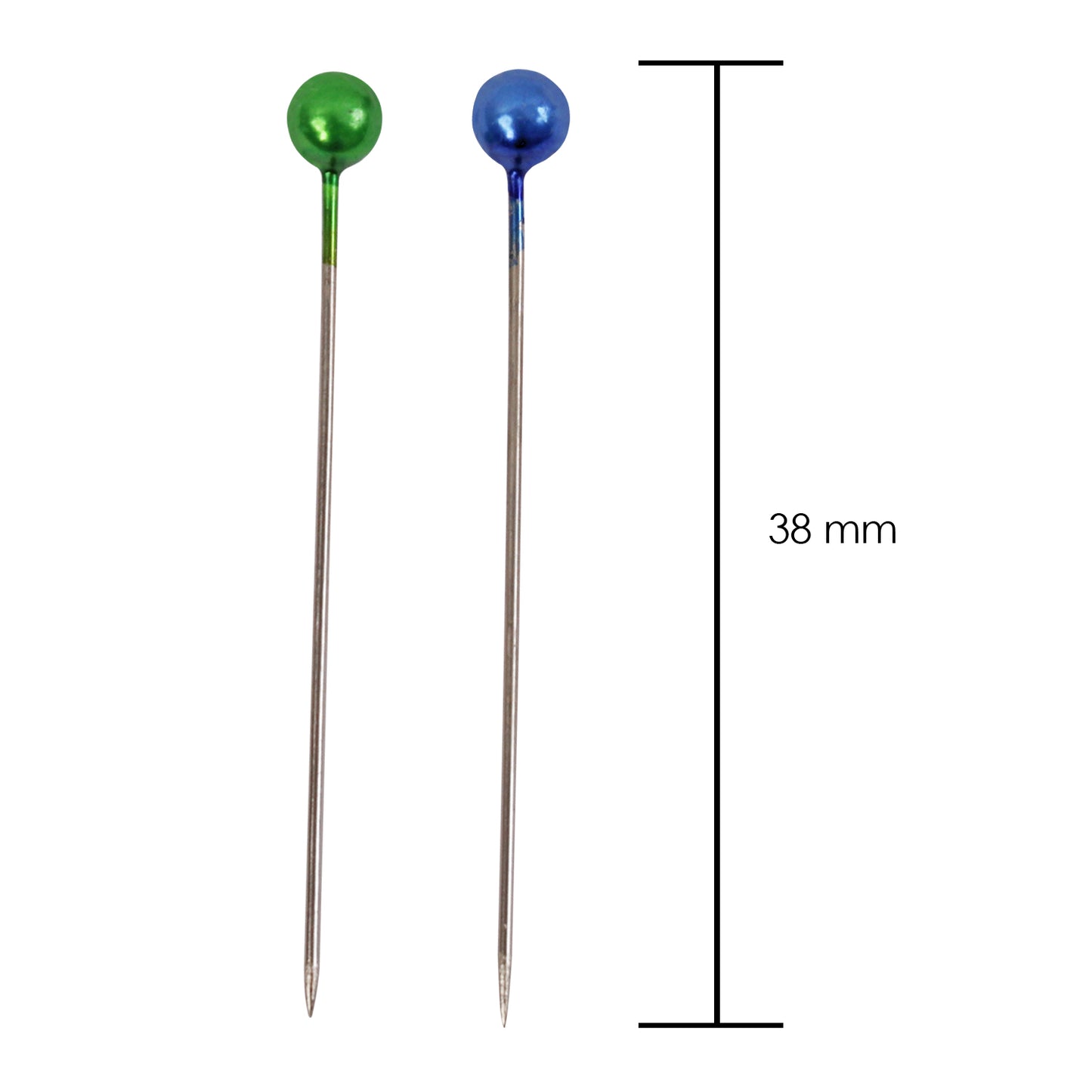 Pack of 240 Assorted Colour Dress Pins 38mm - Sewing