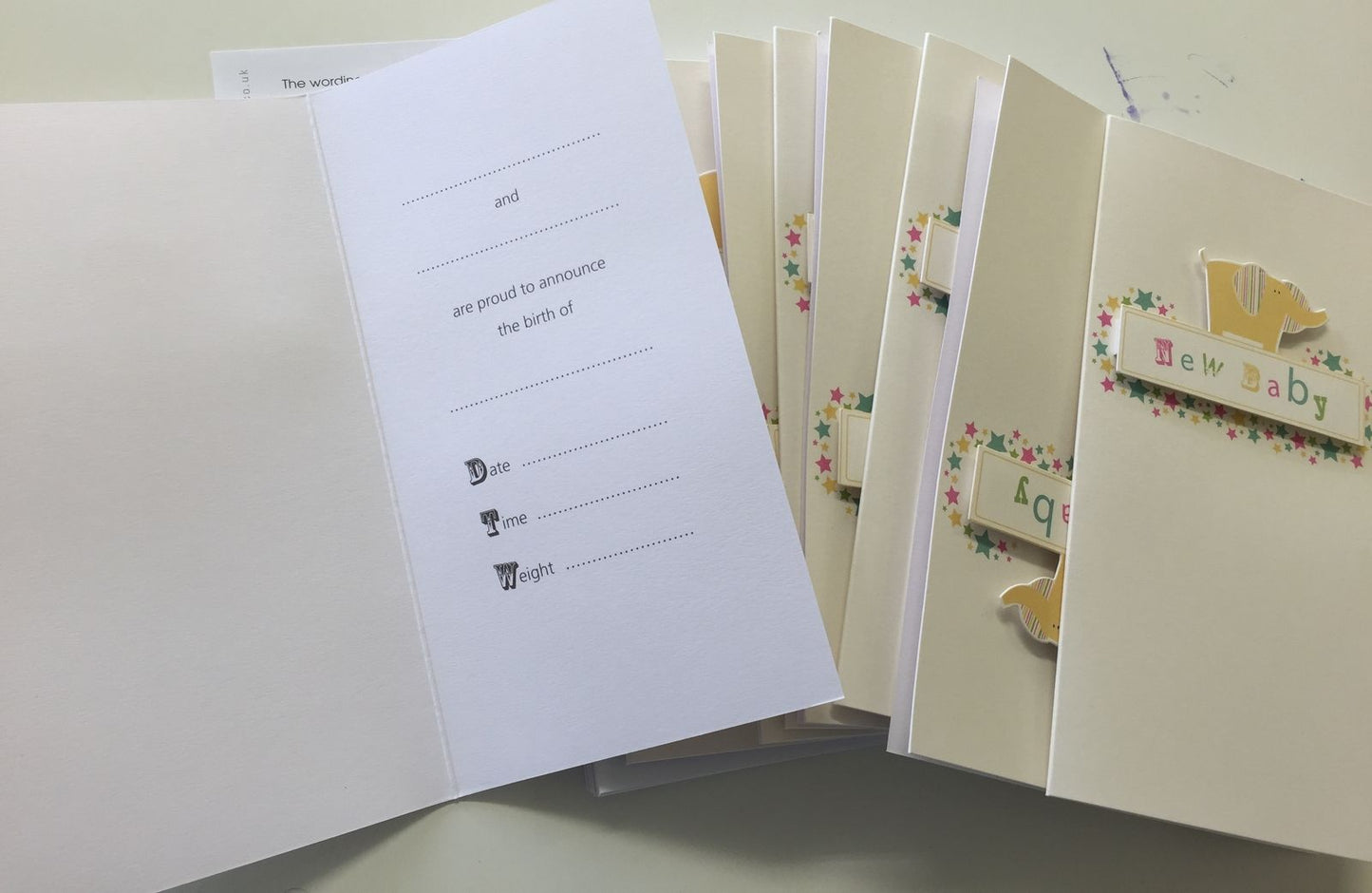 Pack Of 8 New Baby Announce the Birth of Baby Boy/Girl Arrival Card