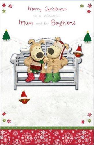 Mum And Her Boyfriend Boofle Couple Christmas Card 