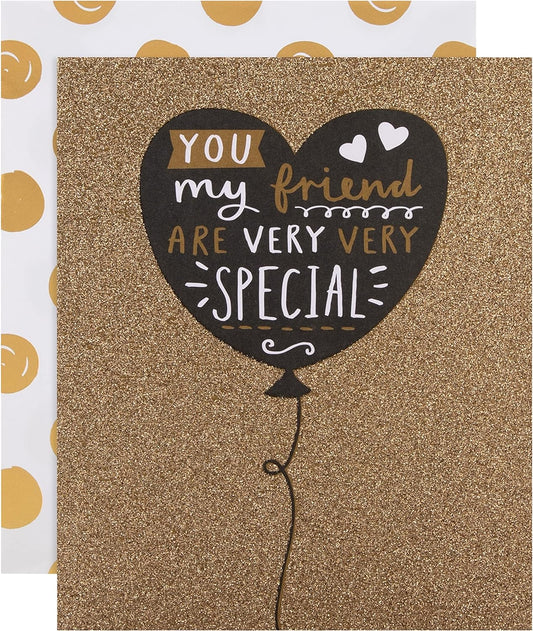 Heart & Glitter Design Special Friend Birthday Card