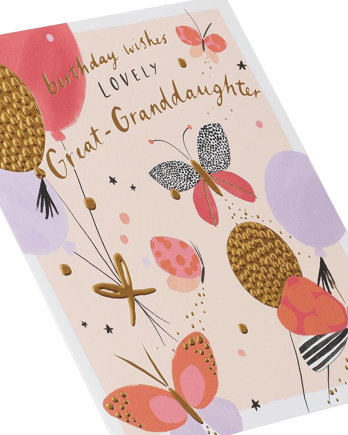 Balloons & Butterflies Design Great-Granddaughter Birthday Card